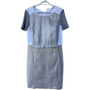 Riani color-block mini shift dress white, beige, silver, grey women's